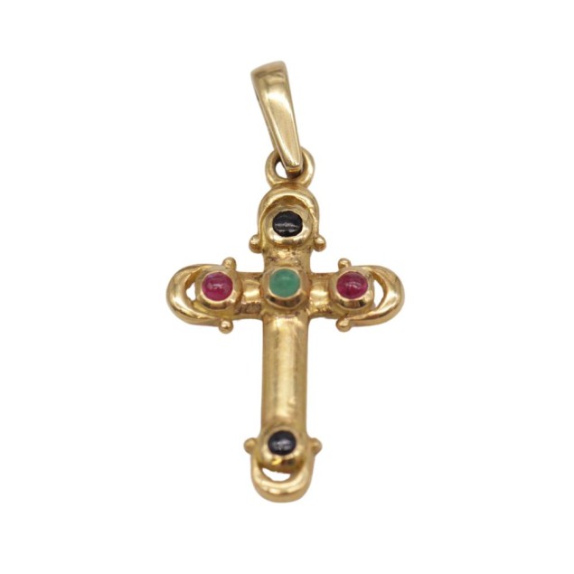 Pendentif CROIX en or jaune et...