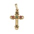 Pendentif CROIX en or jaune et pierres précieuses