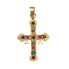 Pendentif CROIX en or et pierres précieuses