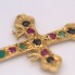 Pendentif CROIX en or et pierres précieuses