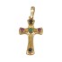 Pendentif CROIX en or jaune et pierres précieuses