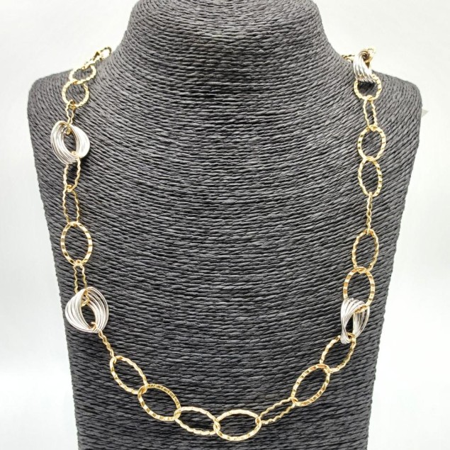 Collar de oro bicolor 18k segunda...