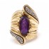 Anillo lanzadera de oro 18k con circonitas de segunda mano