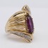 Anillo lanzadera de oro 18k con circonitas de segunda mano