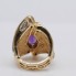 Anillo lanzadera de oro 18k con circonitas de segunda mano