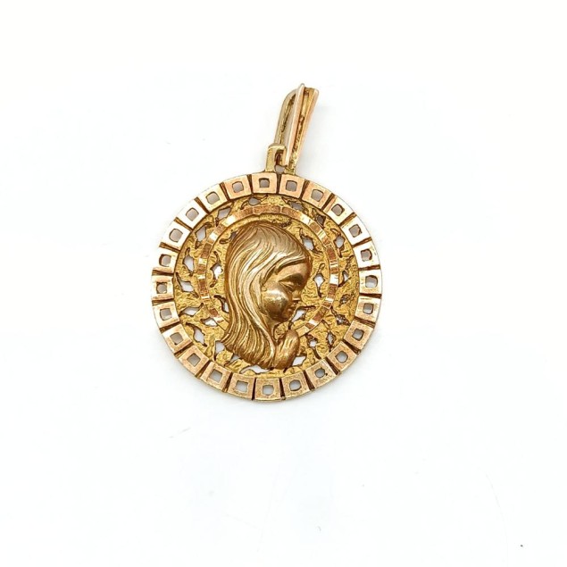 Medalla comunión de oro 18k de...