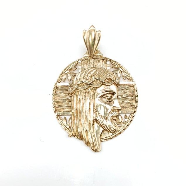 Pendentif profil du Christ en or 18k...