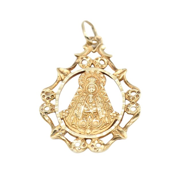 Colgante vírgen del Rocío de oro 18k...