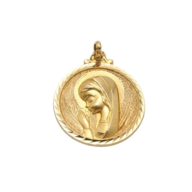 Medalla comunión de oro 18k de...