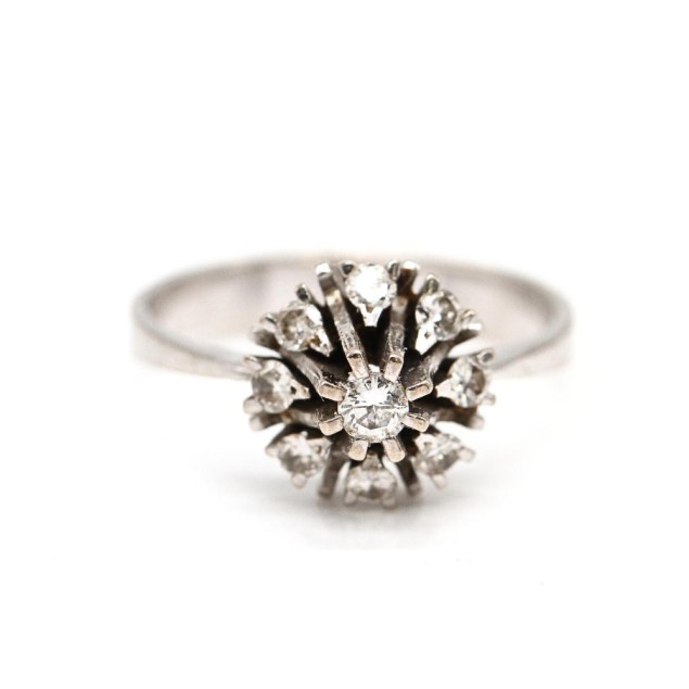 Anillo rosetón de oro 18k con...