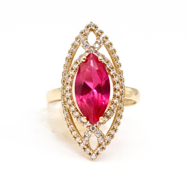 Anillo lanzadera de oro 18k con...