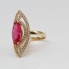 Anillo lanzadera de oro 18k con circonitas de segunda mano