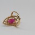 Anillo lanzadera de oro 18k con circonitas de segunda mano