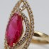 Anillo lanzadera de oro 18k con circonitas de segunda mano