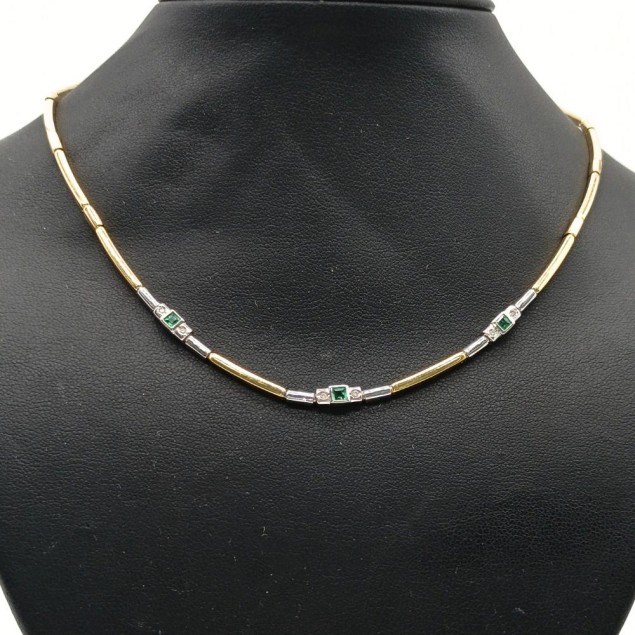 Collar de oro 18k con diamante y...