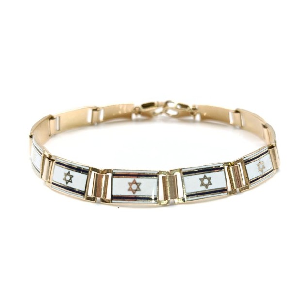Pulsera bandera de oro 18k segunda...
