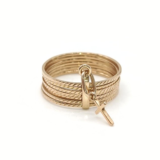 Anillo semanario de oro 18k de...