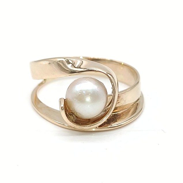 Anillo de oro 18k con perla de...