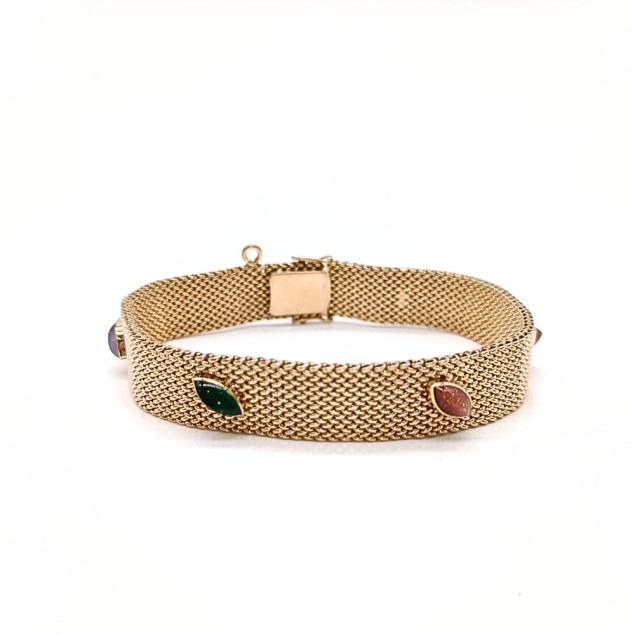 Pulsera malla de oro 18k de segunda...
