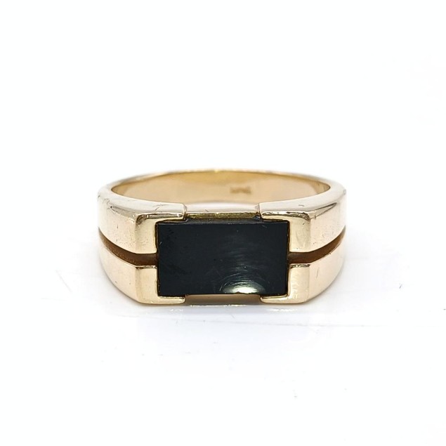 Sello de oro 18k con ónix de segunda...