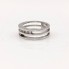Bague 3 anneaux en or rhodié 18k avec diamants seconde main