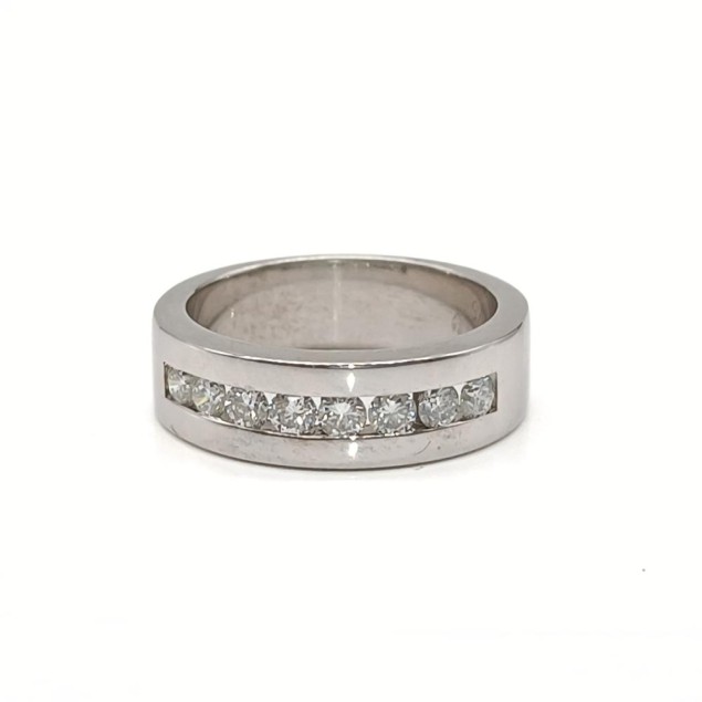 Media alianza de oro blanco 18k con...