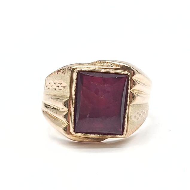 Sello de oro 14k con circonita de...