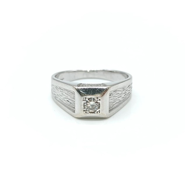 Solitario con diamante de oro 18k...