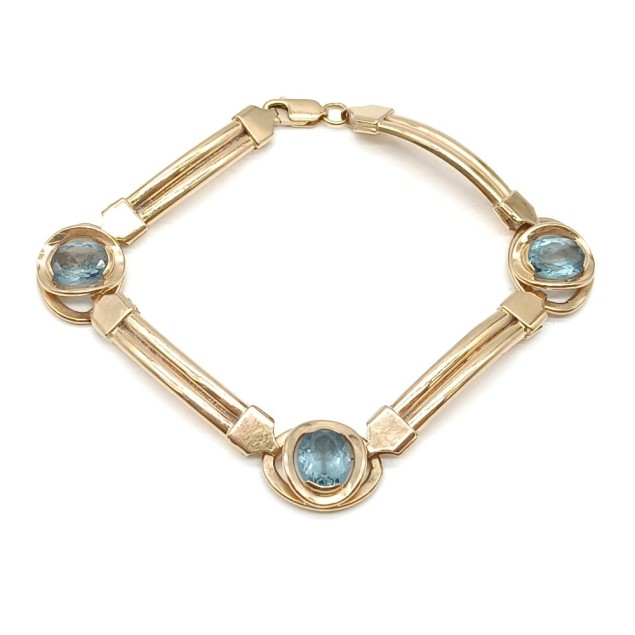 Pulsera con circonitas de oro 18k de...