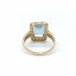 Anillo con circonitas de oro 18k de segunda mano