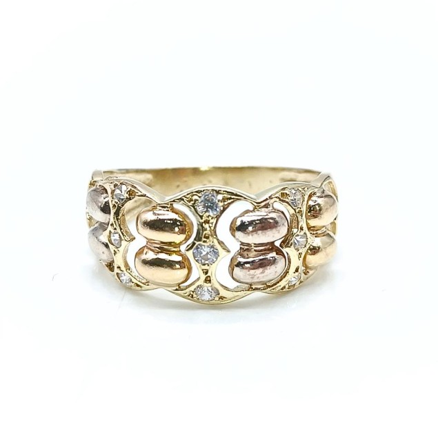 Bague bicolore en or 18K d'occasion...