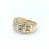 Bague bicolore en or 18K d'occasion avec zirconias
