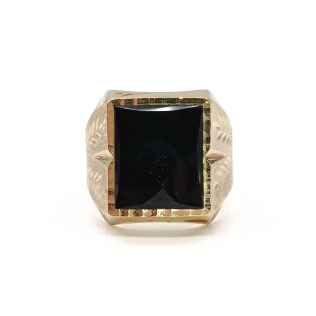 Sello de hombre con Ónix de oro 18k...