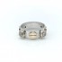 Anillo de oro bicolor 18k con diamantes de segunda mano
