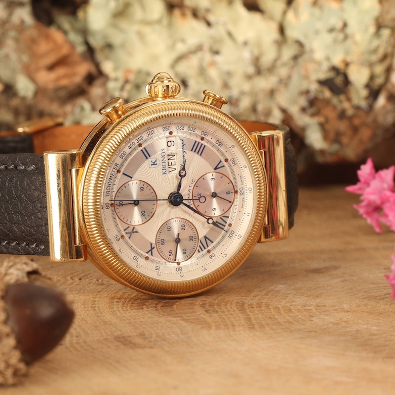 Reloj de Oro Kronos Chronograph Automatic de segunda mano Renuevo