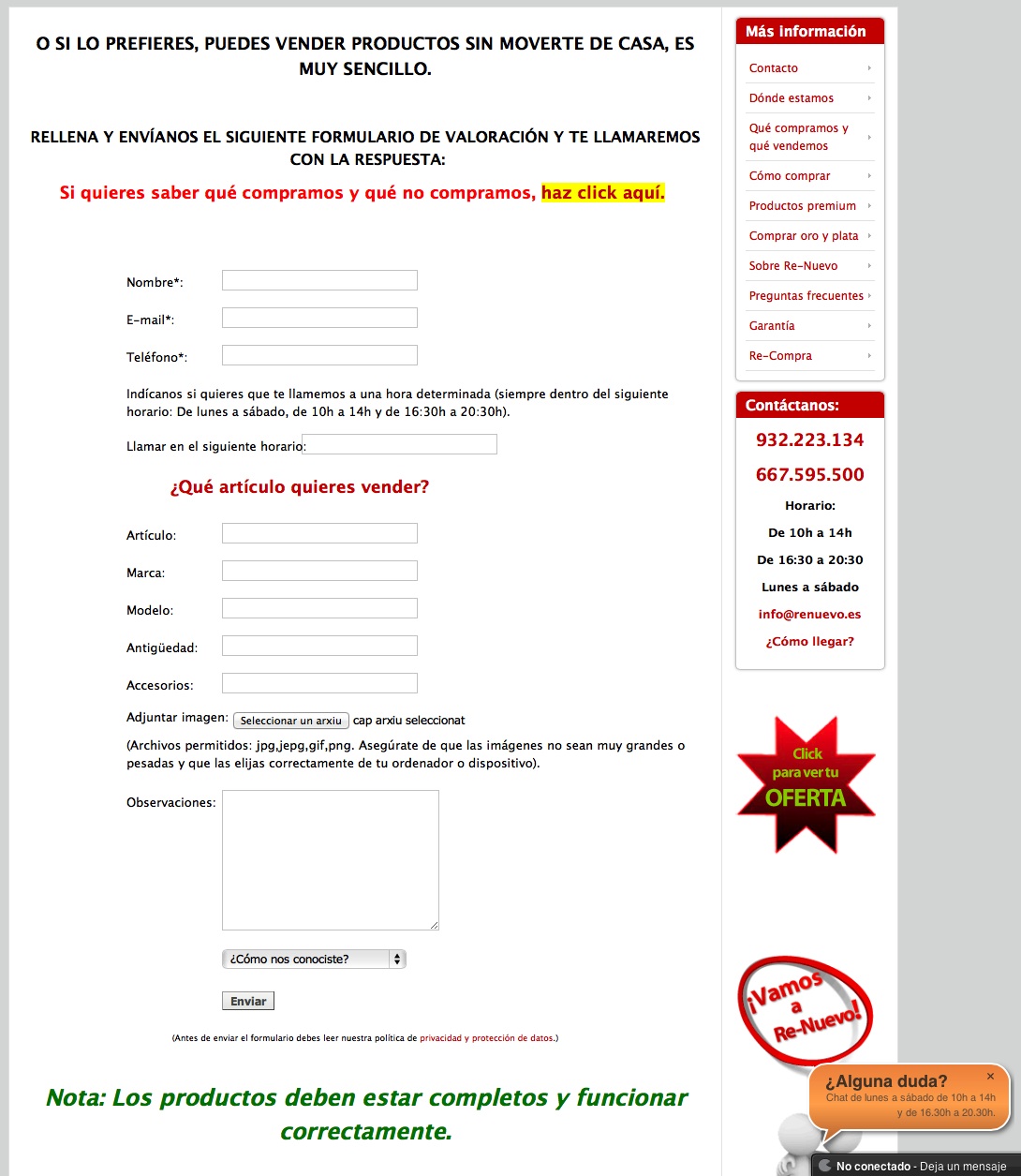 Vender productos de segunda mano en Re-Nuevo: Tienda virtual (II)