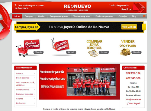 Wed de la tienda Re-Nuevo Barcelona